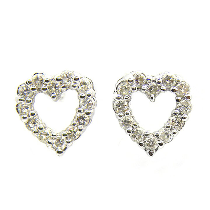 楽天市場】オープンハート ダイヤモンド ピアス D0.16/0.16ct ホワイト 