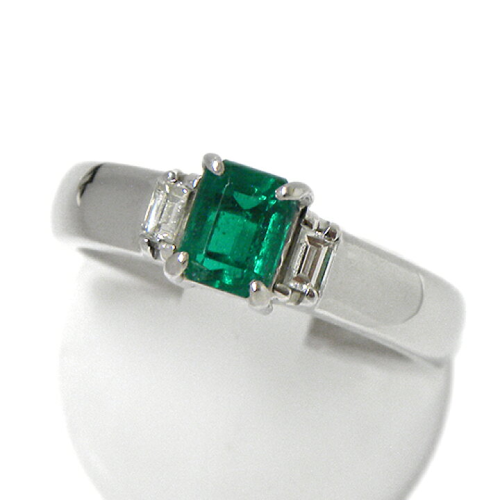 楽天市場】PT900 エメラルド リング E0.72ct D0.18ct 11号 プラチナ 