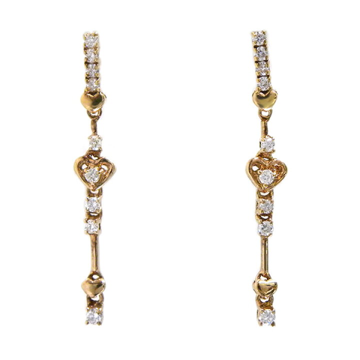 楽天市場】ダイヤモンド ピアス ピンクゴールド D0.16ct ハート 