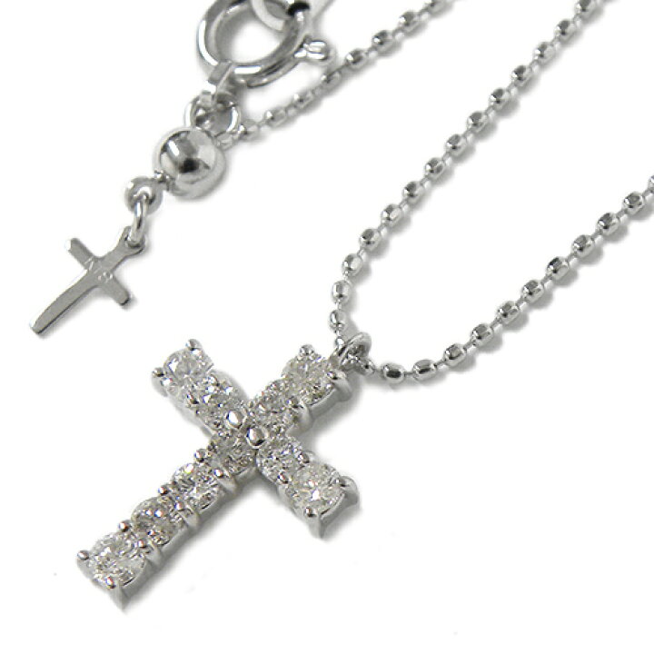 楽天市場】ダイヤモンド ミニクロス ネックレス D0.3ct 〜45cm 