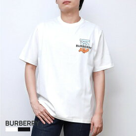 バーバリー BURBERRY GANTHER Tシャツ メンズ 半袖 モノグラムモチーフ コットン オーバーサイズ ホワイト/ブラック XXS/XS/S/M 80321861 ブランド クルーネック カジュアル 黒 白 ギフト プレゼント