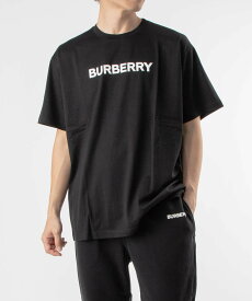 バーバリー BURBERRY 8055307 Tシャツ メンズ トップス 半袖 コットン クルーネック カットソー ロゴプリント クルーネック 黒 カジュアル オーバーサイズ ブラック XS S M L XL