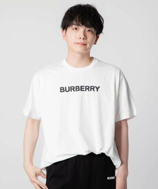 バーバリー BURBERRY 8055309 Tシャツ メンズ トップス 半袖 コットン クルーネック カットソー ロゴプリント クルーネック 白 カジュアル オーバーサイズ HARRISTON ホワイト XS S M L XL