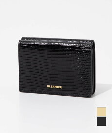 ジルサンダー JIL SANDER J07UI0011 P6399 三つ折り財布 メンズ レディース 財布 ミニ財布 レザー ロゴ コンパクトウォレット 折り畳み 本革 タイニー プレゼント ギフト シンプル 記念 お祝い TINY WALLET ブラック リネン