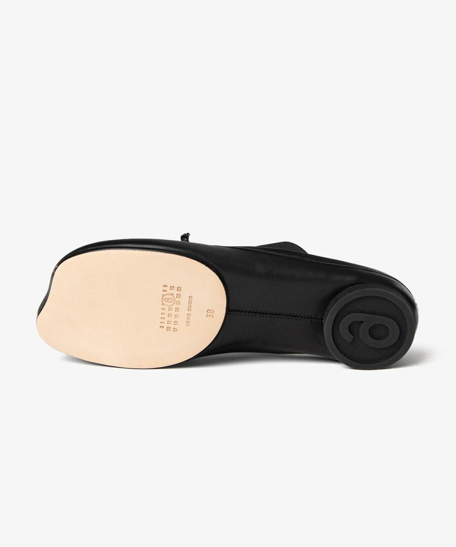 エムエム6 MM6 S66WX0062 P3628 パンプス SLIPPER レディース シューズ アナトミック スリッポン バレエシューズ レザー フラットシューズ シンプル カジュアル モード お出かけ 本革 革靴 ビジネス ビジカジ プレゼント メゾン マルジェラ ブラック 23.5〜26.0cm - メイン画像 11