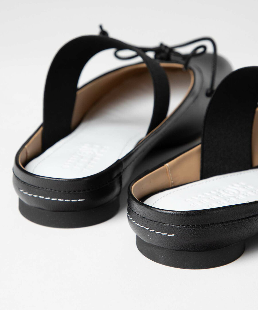エムエム6 MM6 S66WX0062 P3628 パンプス SLIPPER レディース シューズ アナトミック スリッポン バレエシューズ レザー フラットシューズ シンプル カジュアル モード お出かけ 本革 革靴 ビジネス ビジカジ プレゼント メゾン マルジェラ ブラック 23.5〜26.0cm - メイン画像 9