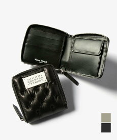 メゾン マルジェラ MAISON MARGIELA SA1UI0031 P6434 二つ折り財布 WALLET COMPACT ZIP AROUND W COIN HOLDER レディース ミニ財布 レザー コンパクトウォレット ロゴラベル プレゼント ギフト ブランド ブラック