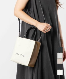 マルニ MARNI SHMP0040L3 P6533 トートバッグ MUSEO SOFT MINI レディース バック ミュゼオ ソフト ミニ ロゴ レザー ミニショルダーバッグ 通勤 旅行 2way おしゃれ プレゼント ギフト 鞄 お祝い アイボリー ブラック