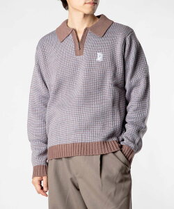 �n�t HUF MEGABLAST TWO TONE WAFFLE SWEATER ���K�t���X�g �c�[�g�[�� ���b�t�� �Z�[�^�[ KN00559 �j�b�g �����Y ���f�B�[�X �g�b�v�X