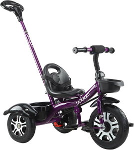 UBRAVOO 三輪車 子供用三輪車 ベビーカー 手押し棒付き 子供三輪車 手押し棒調整可能 組み立て式 2〜6歳 おもちゃ プレゼント クリスマス 誕生日 運び便利 さんりんしゃ 子供 軽量 ベビーカー