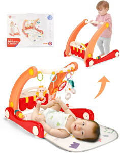 ベビージム プレイジム&ウォーカー 押し車 室内遊具 折りたたみ コンパクト 収納便利 知育おもちゃ付き 赤ちゃん ベビー おもちゃ 0歳 お昼寝 玩具 出産祝い プレゼント