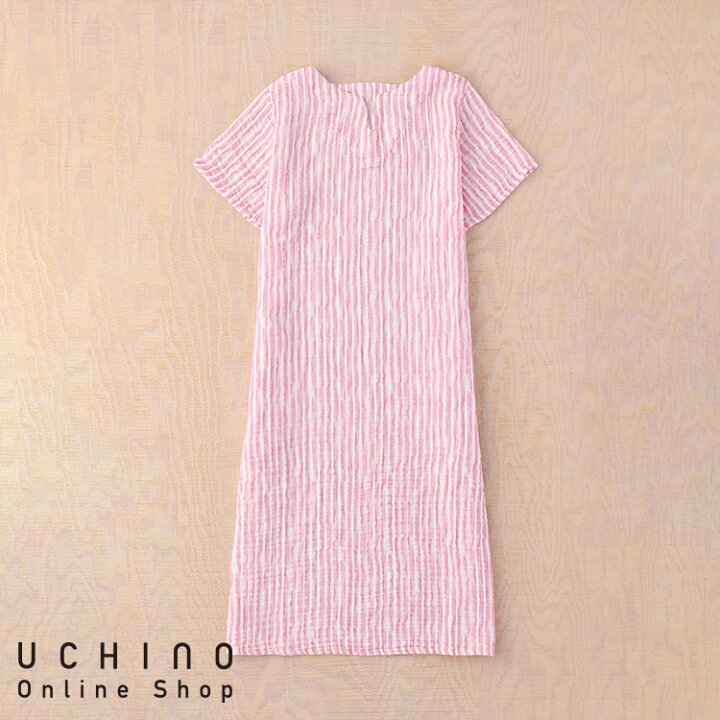 楽天市場】クレープガーゼ UCHINO プリント Vネック レディース 