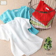 (SALE)UCHINO クレープガーゼ ギャザー プルオーバー 半袖 Tシャツ ルームウェア レディース 春 夏 リゾ…