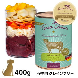 テラカニス グレインフリー【仔牛肉】犬用 缶 400g 無添加 穀物フリー ラクトフリー ウェットフード 総合栄養食