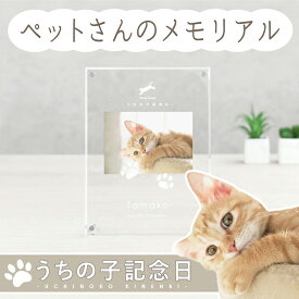 ＼超お得な20％OFFクーポン配布／ うちの子記念日・フォトフレームたてがた／ペット メモリアルグッズ おしゃれ かわいい オーダーメイド 簡単 ペット 足型 記念 肉球 犬 猫 誕生日 プレゼント フォトフレーム 写真立て 写真たて 虹の橋 供養 位牌 仏壇 遺影 形見 アクスタ