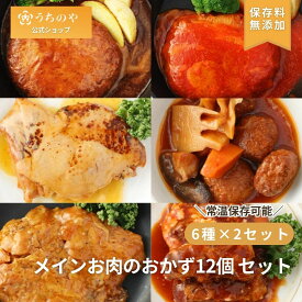 常温備食「うちのや」メインお肉のおかず 6種×2個 計12個 セット レトルトおかず 保存料 着色料 無添加 常温保存 非常食 手土産 贈り物 レトルト食品 詰め合わせ 保存食品 非常食 防災 避難食