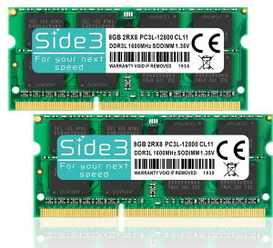 Side3 m[gp\Rp  DDR3L-1600 PC3L-12800 TX`bv ݃ so-dimm 204pin (8GB x 2)