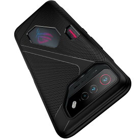 FINON ROG Phone 7 ケース ASUS カバー スマホケース カーボン デザイン TPU 指紋防止 薄型 軽量 耐衝撃 簡易脱着 ソフトケース (ブラック)