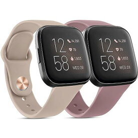 【2パック】 ベルト コンパチブル Fitbit Versa2 バンド/Versa2 /Versa Lite バンド, 交換ベルト シリコン交換バンド 柔らかい バーサ2 ベルト (2パック 03)