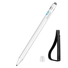Adrawpen タッチペン iPhone/iPad/Android対応 2in1 銅製/導電繊維ペン先 タブレット スマートフォン スタイラスペン 充電式 ペンシル ホワイト