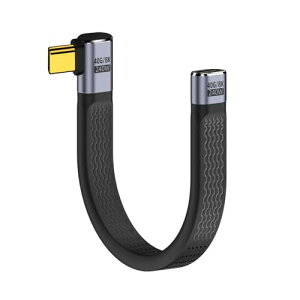 CY L字型USB4延長ケーブル 13cm スリム フラット オス-メス 40Gbps 240W電源 8K@60Hzビデオ, UC-040-0.13R-HX