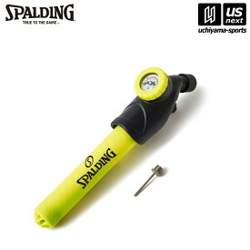 スポルディング【 SPALDING 】 バスケットボール 空気圧計付きデュアルアクションポンプ イエロー 5.5インチ（14cm）【18-002YL バスケ バスケット 空気入れ ハンドポンプ】 【メール便不可】[取り寄せ][自社]