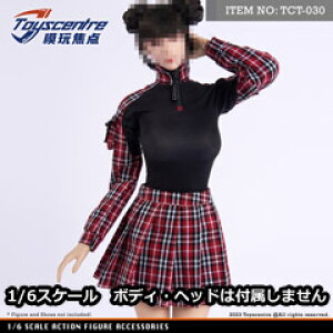 yTOYSCENTREzTCT-030 1/6 Red Checkered Top + JK Skirt Set 1/6XP[ pRX`[Zbg