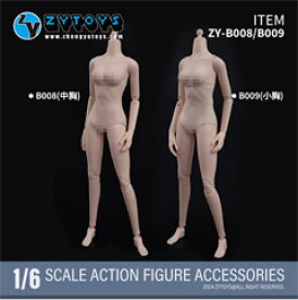 【ZYTOYS】ZY-B008 / ZY-B009 Chested White-Muscled Female Body 1/6スケール 女性フィギュアボディ素体 デッサン人形
