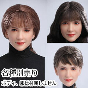 yBOOK MEN TOYSzBM01 A/B/C/D 1/6 Female Head Sculpture with Movable Eyes 1/6XP[ A ዅ wbh