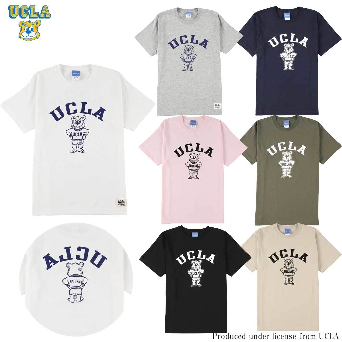送料無料 UCLA ユーシーエルエー Tシャツ メンズ レディース UCLA-0436 6.2oz ヘビーウエイト カレッジ 買収 アメカジ オープンエンドTシャツ 出色 ベア キャラクター ロゴ