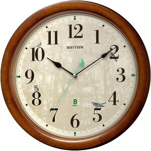 【10%OFFクーポン利用で】8MN408SR06 リズム RHYTHM 日本野鳥の会 四季の野鳥 報時掛時計408 国内正規品 送料無料