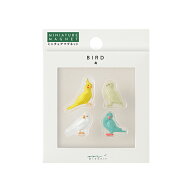 【かわいい立体ミニチュアマグネット】ミドリ midoriミニチュアマグネット 4個入 トリ柄B43423006 43423-…