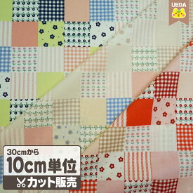 生地 花柄 パッチ 柄 生地 シーチング布 柄 シーチングプリント【 メール便は 3.0m(個数30)まで 対応可能 10cm単位カット 】