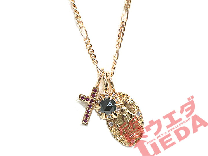 楽天市場 栄 Sjx エスジェイエックス トップ付ネックレス 750 K18 クロス ブラックダイヤ マリア 50cm メンズ 仕上げ済み 中古 質ウエダ