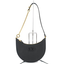 【最大3万円OFFクーポン】【天白】【VALENTINO】ヴァレンティノ ショルダーバッグ ブラック ホーボー 2WAY レザー 4W2P0W19RQR ゴールド金具 Vロゴ バレンチノ ハンドバッグ【中古】