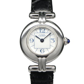 【名古屋】【CARTIER】カルティエ マストコリゼ W1011455 AG925レザー ホワイト クォーツ レディース腕時計【中古】