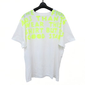 【名古屋】【MAISON MARGIELA】メゾンマルジェラ チャリティ プリント ジャージー Tシャツ S 半袖 ホワイト イエロー 白 黄色 レディース アパレル【中古】