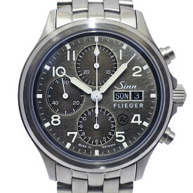 【最大3万円クーポン 6/4 20:00~】【栄】【SINN】ジン インストゥルメント クロノグラフ 358.SA.FLIEGER.DS SS グレー メンズ 自動巻き 腕時計【中古】