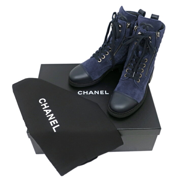 楽天市場】【名東】【CHANEL】シャネル レースアップブーツ 