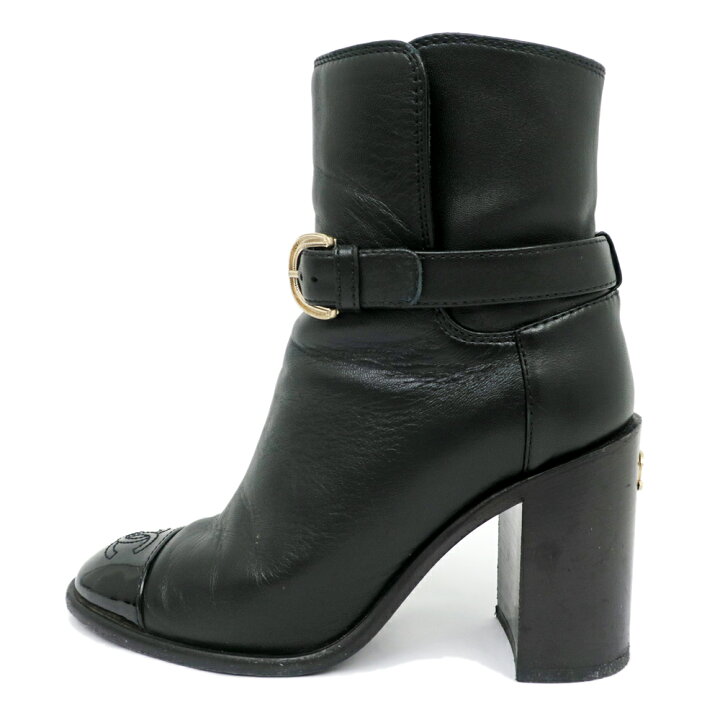 楽天市場】【名東】【CHANEL】シャネル アンクルブーツ 34 1/2C BK 