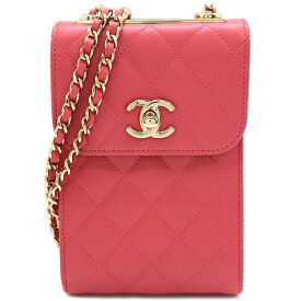 【最大3万円クーポン 6/4 20:00~】【天白】【CHANEL】シャネル マトラッセ ポーチ チェーンショルダーバッグ ゴールド金具 ラムスキン ピンク ココマーク レディース【中古】