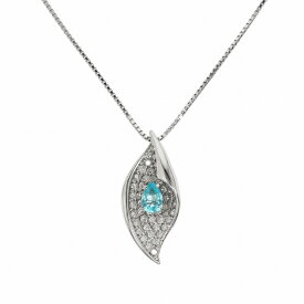 【名東】【JEWELRY】ネックレス ブラジル産 天然 パライバトルマリン 0.416ct ダイヤ 0.70ct Pt850/K18WG 7.9g プラチナ ゴールド 天然 10月 誕生石 ペンダント ジュエリー 高級【宝石鑑別書付】【分析報告書付】【仕上げ済】【中古】