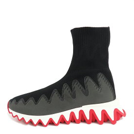 【最大3万円クーポン 6/1 0:00~】【名古屋】【CHRISTIAN LOUBOUTIN】クリスチャンルブタン SHARKY SOCK FLAT スニーカー 38 約24.0cm ブラック系 マルチカラー ニット レディース ファッション シューズ 靴【中古】