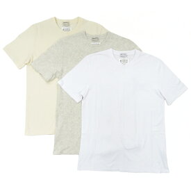 【名古屋】【MAISON MARGIELA】メゾンマルジェラ オーガニック ジャージー Tシャツ 3枚セット S50GC0652S23973 ホワイト グレー ベージュ 半袖 メンズ アパレル【中古】