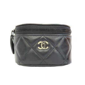 【最大3万円クーポン 6/1 0:00~】【天白】【CHANEL】シャネル アーム コインパース コインポーチ ブラック ライトゴールド金具 ラムスキン ココマーク 財布 小物 レディース その他【中古】