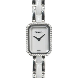【名東】【CHANEL】シャネル プルミエール H2132 ダイヤベゼル 白 ホワイト セラミック SS クォーツ レディース 女 腕時計【中古】