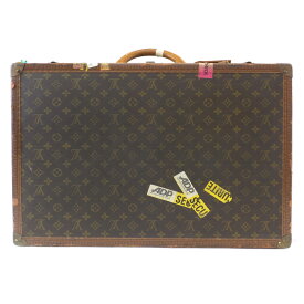 【最大3万円クーポン 6/4 20:00~】【天白】【LOUIS VUITTON】ルイヴィトン アルゼ―ル60 トランクケース トラベルバッグ M21228 モノグラム ブラウン ゴールド金具 レザー トレー イニシャルAT【中古】