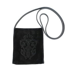 【最大3万円割引クーポン 12/1~】【天白】【CHROME HEARTS】クロムハーツ ショルダーバッグ ブラック ダガーモチーフ スエード レザー バッグ 鞄 メンズ レディース【中古】