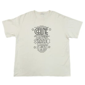 【天白】【CELINE】セリーヌ Tシャツ 2X39H671Q ホワイト オフホワイト 表記サイズXL シャツ 半袖 ロゴ アパレル 服 ファッション【中古】