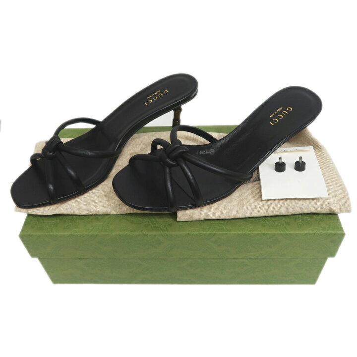 楽天市場】【名東】【GUCCI】グッチ サンダル バンブー 37 1/2 黒  